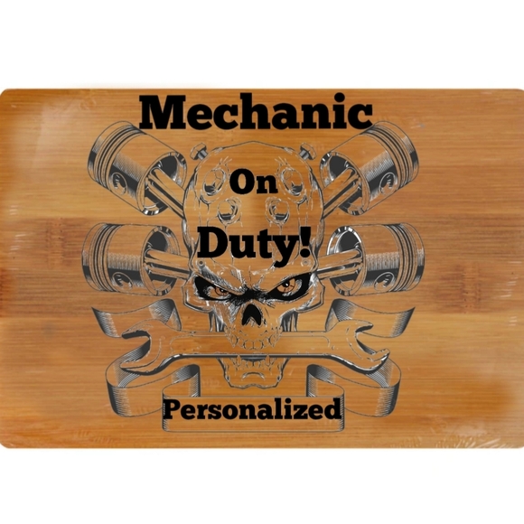 Mechanic laser engraved skull head - Picture 2 of 3